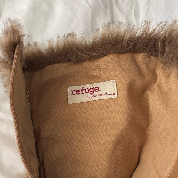 Charlotte Russe Tan Fur-Lined Wedge Boots - Picture 2 of 3